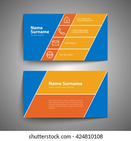 Modern simple business card set, template or visiting card. Vector illustration.