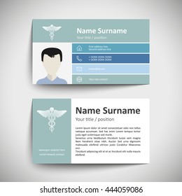 Modern simple business card set, template or visiting card. Vector illustration.