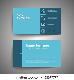 Modern simple business card set, template or visiting card. Vector illustration.