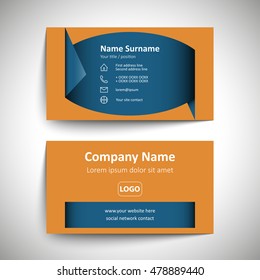 Modern simple business card set, template or visiting card. Vector illustration.