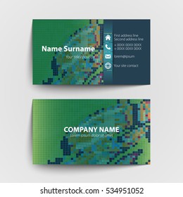 Modern simple business card set, template or visiting card. Vector illustration.