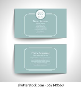 Modern simple business card set, template or visiting card. Vector illustration.