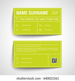 Modern simple business card set, template or visiting card. Vector illustration.