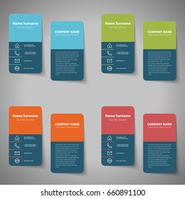 Modern simple business card set, template or visiting card. Vector illustration.
