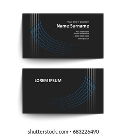 Modern simple business card set, template or visiting card. Vector illustration.