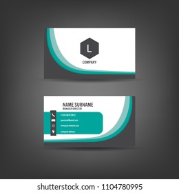 Modern simple business card template with flat user interface, Vector Illustration