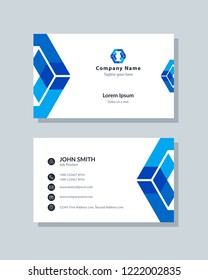 Modern simple business card template. Clean and creative geometric design, vector abstract background.