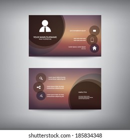 Modern simple business card template with elegant flat design. Eps10 vector illustration