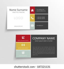 Modelo moderno de cartão de visita simples com interface de usuário plana