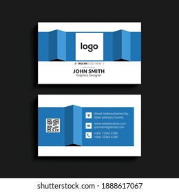 Modern simple business card template with user interface