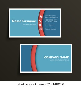 Modern simple business card template. Vector format.