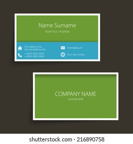 Modern simple business card template. Vector format.