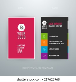 Modern simple business card template. Vector illustration