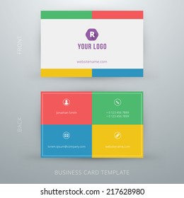 Modern simple business card template. Vector illustration