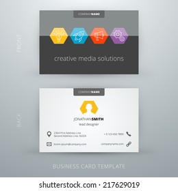 Modern simple business card template. Vector illustration