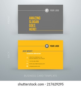 Modern simple business card template. Vector illustration