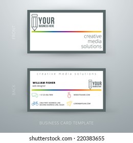 Modern simple business card template. Vector illustration