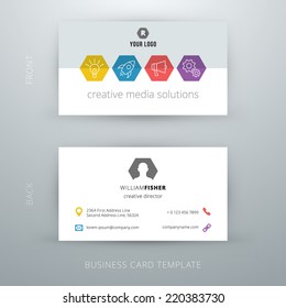 Modern simple business card template. Vector illustration