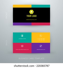 Modern simple business card template. Vector illustration