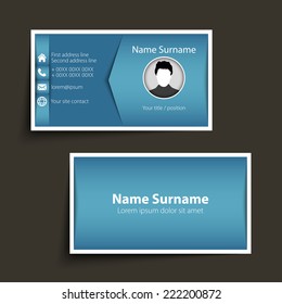 Modern simple business card template. Vector format.
