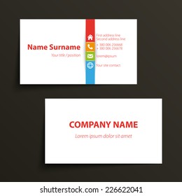 Modern simple business card template. Vector format.