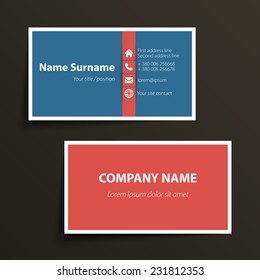 Modern simple business card template. Vector format.