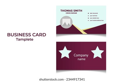 Modern and simple business card template, 
corporate clean style, Professional and 
Creative Business Card Template