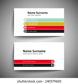 Modern simple business card template. Vector format.