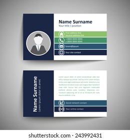 Modern simple business card template. Vector format.
