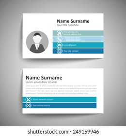 Modern simple business card template. Vector format.
