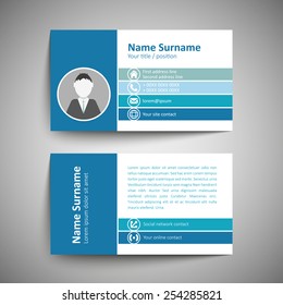 Modern simple business card template. Vector format.