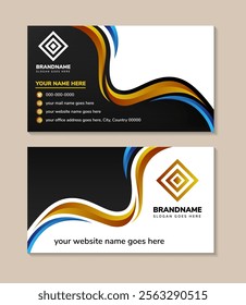 Modern and simple business card template read and black white colour, corporate clean style, Professional and Creative Business Card Template