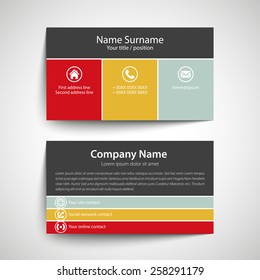 Modern simple business card template. Vector format.