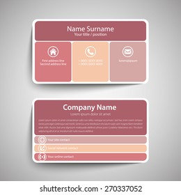 Modern simple business card template. Vector format.