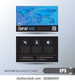 Modern simple business card template ,business card for logistics or transport