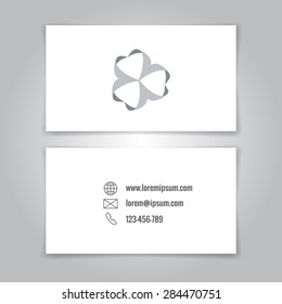 Modern simple business card template with logo. Vector illustration.