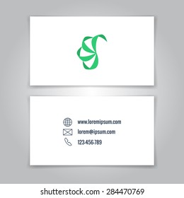 Modern simple business card template with logo. Vector illustration.