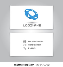 Modern simple business card template with logo. Vector illustration.