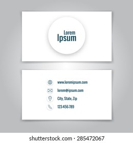Modern simple business card template. Vector illustration.