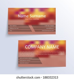 Modern simple business card vector template.