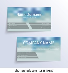Modern simple business card vector template.