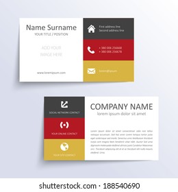 Modern simple business card vector template.