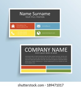 Modern simple business card vector template.