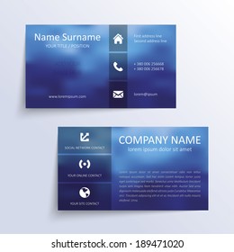 Modern simple business card vector template.