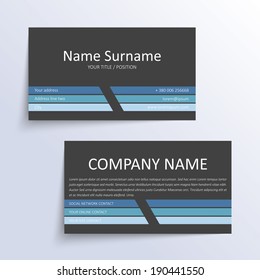 Modern simple business card vector template.
