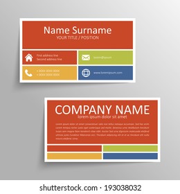 Modern simple business card vector template.