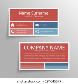 Modern simple business card vector template.