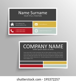 Modern simple business card vector template.