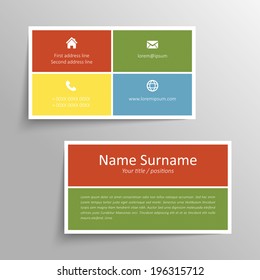 Modern simple business card vector template.