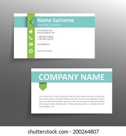 Modern simple business card vector template.